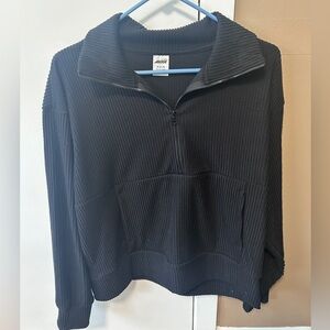 AVIA Black Ribbed half zip